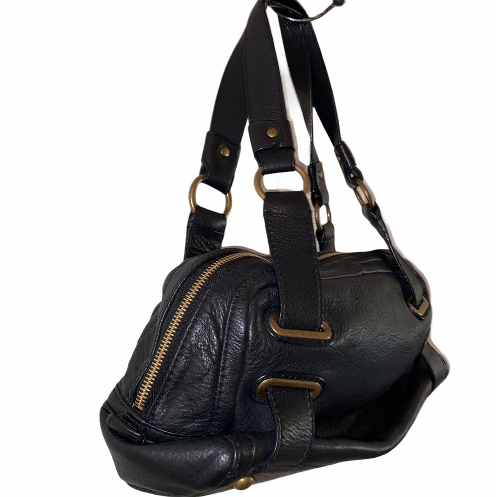 MICHAEL KORS Black Pebble Leather Satchel Purse - Picture 5 of 15
